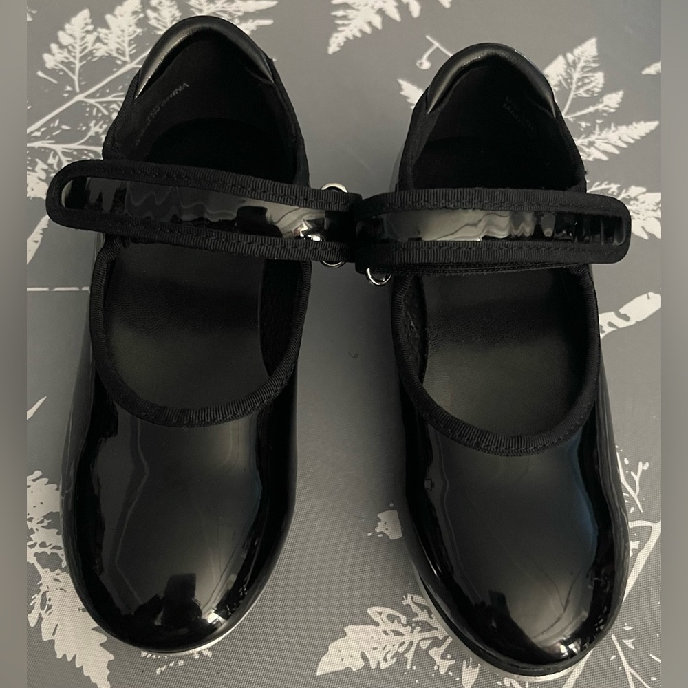 Black Velcro Strap Tap Shoes